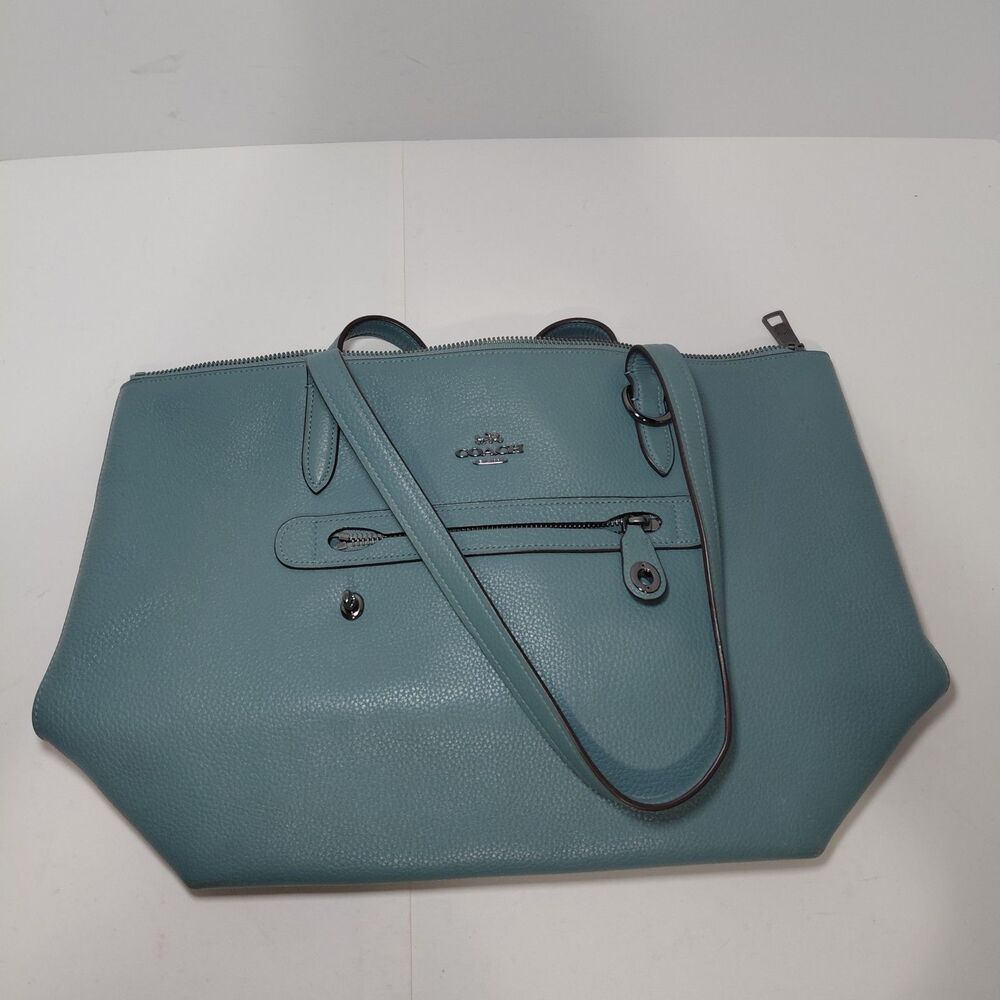 COACH Pebbled Leather Taylor Tote Bag Purse VS/SLATE